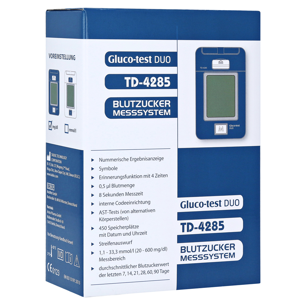 Gluco Test Duo Blutzuckermessger.Starterset mg/dl 1 St